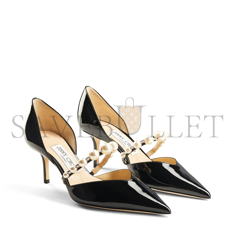 JIMMY CHOO AURELIE 65 BLACK PATENT LEATHER POINTED PUMPS AURELIE65XKM JIMMY CHOO AURELIE 65 BLACK PATENT LEATHER POINTED PUMPS AURELIE65XKM